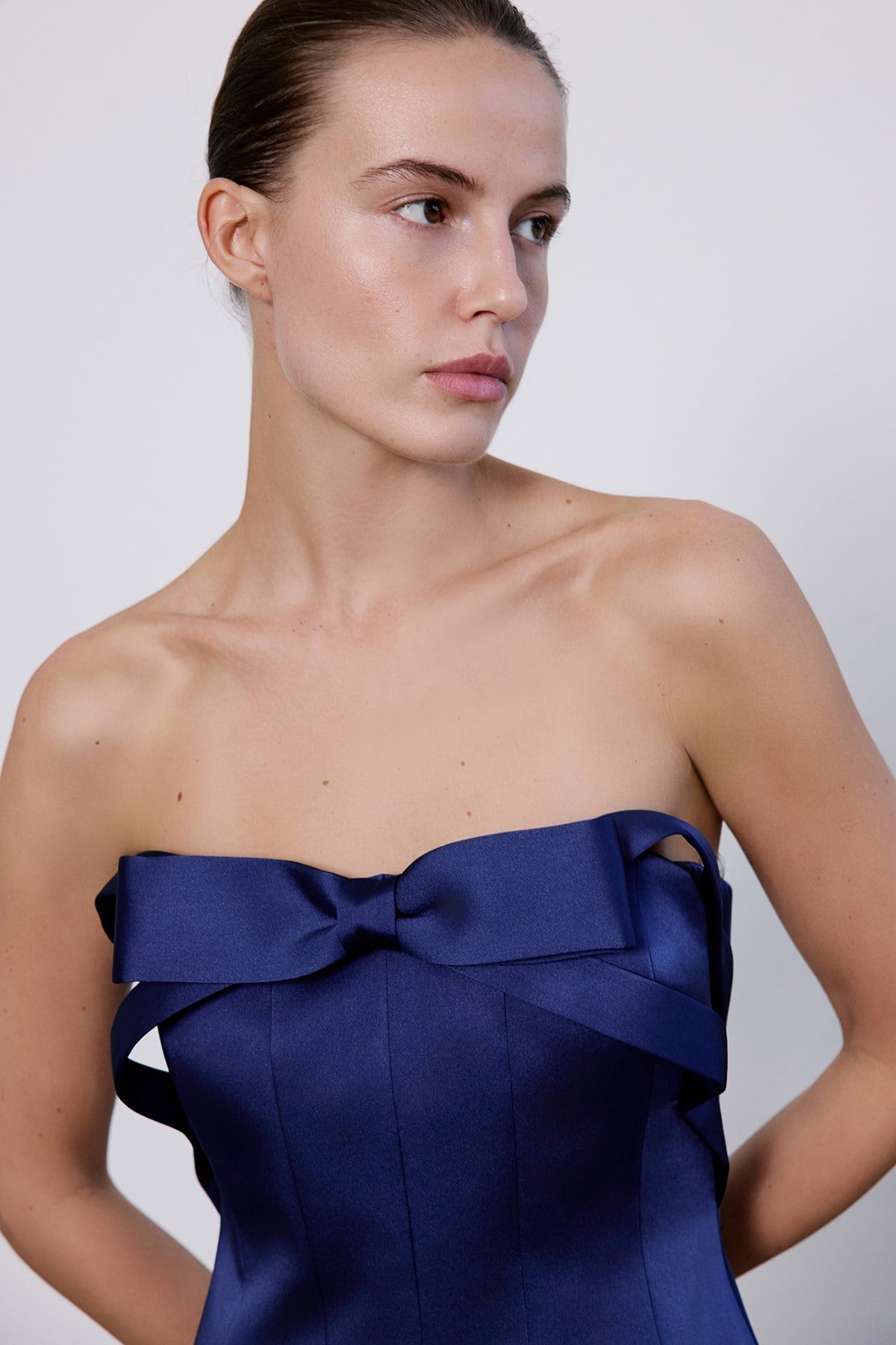 Strapless Bow Detail Mini  Dress