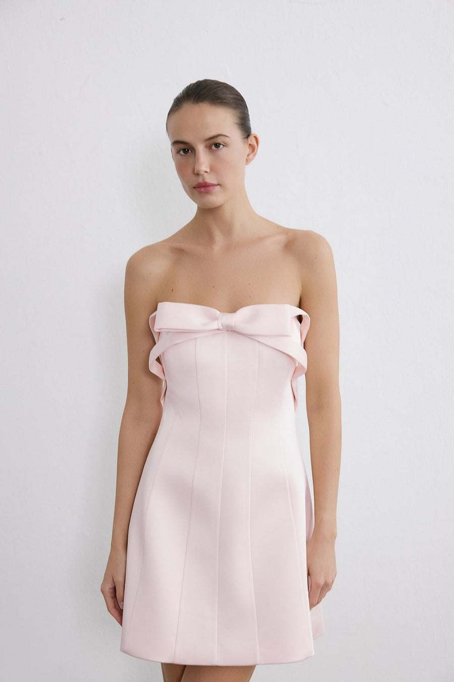 Strapless Bow Detail Mini  Dress