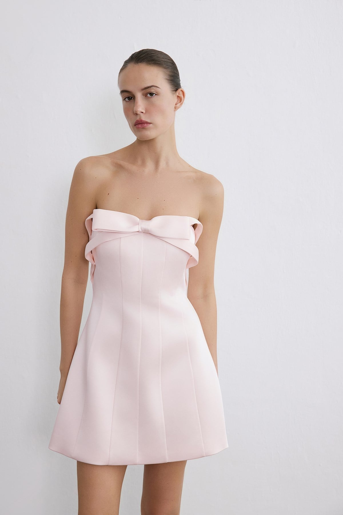 Strapless Bow Detail Mini  Dress