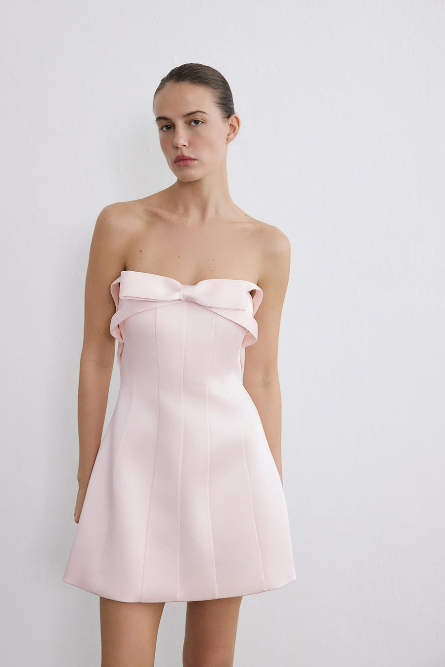 Strapless Bow Detail Mini  Dress