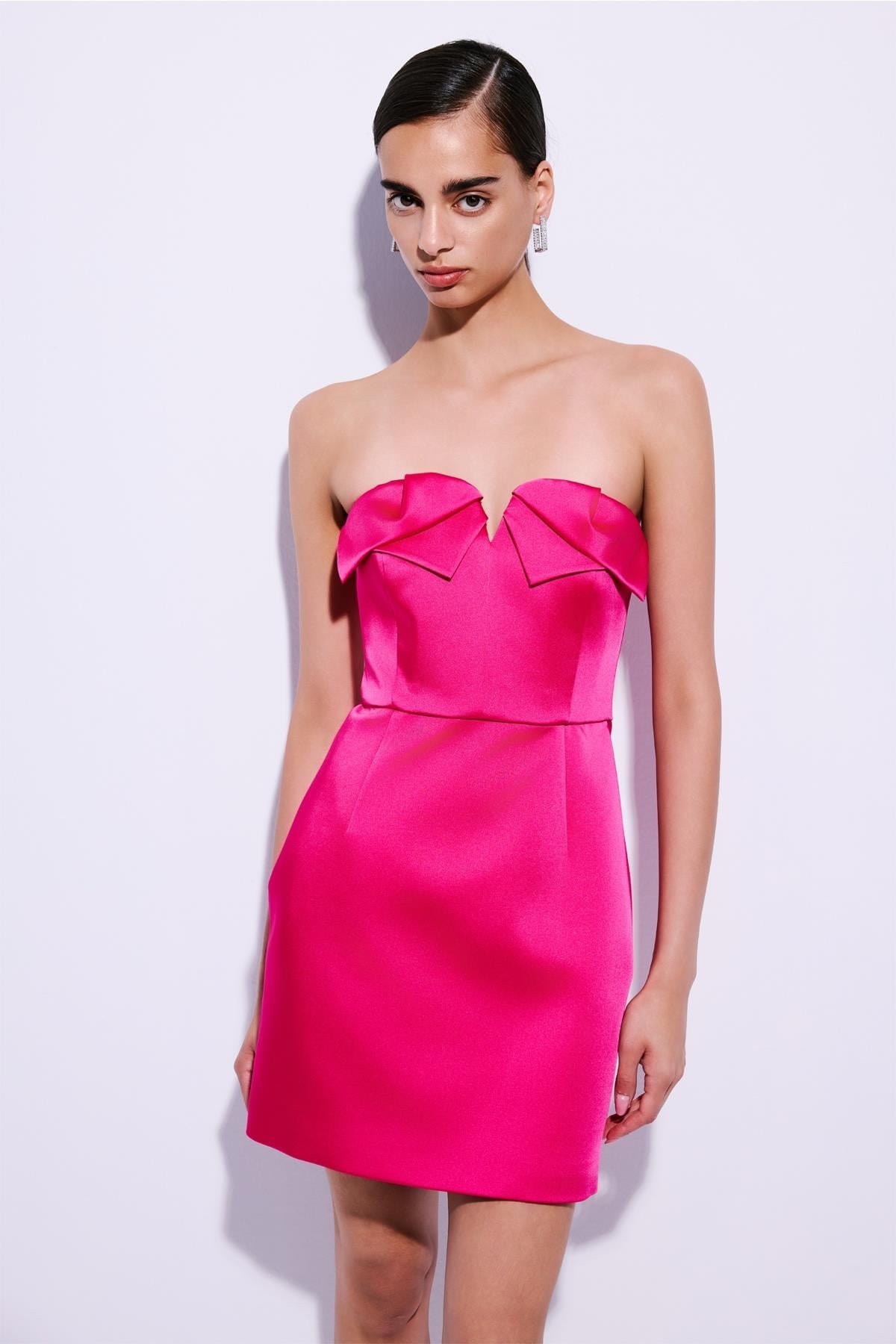 Strapless Draped Detailed  Mini Dress