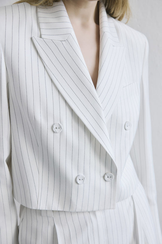 Striped Button Front  Jacket