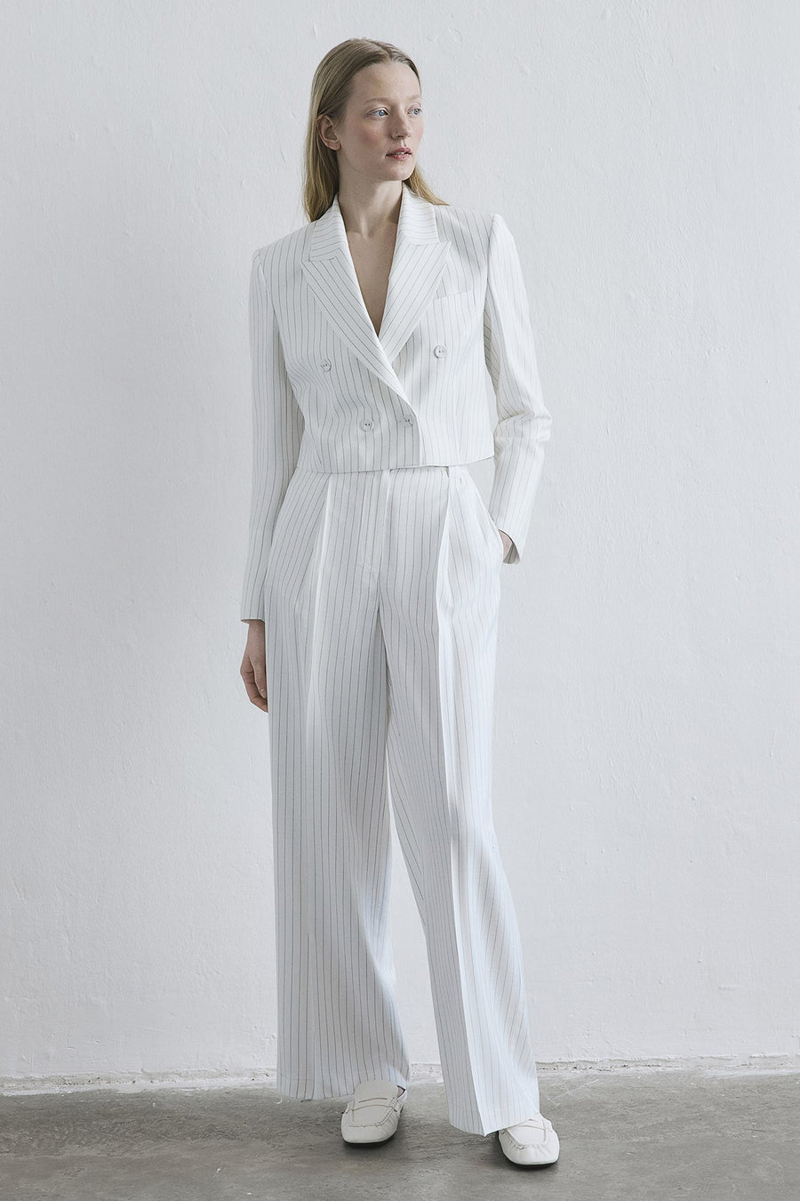 Striped Button Front  Jacket