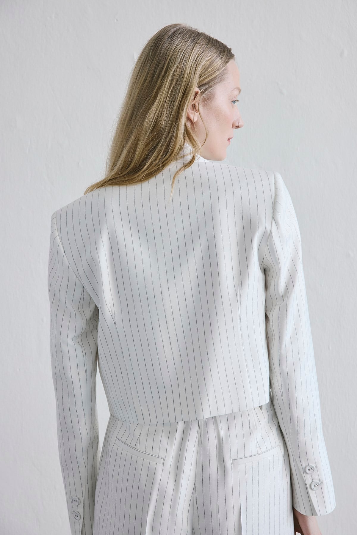 Striped Button Front  Jacket