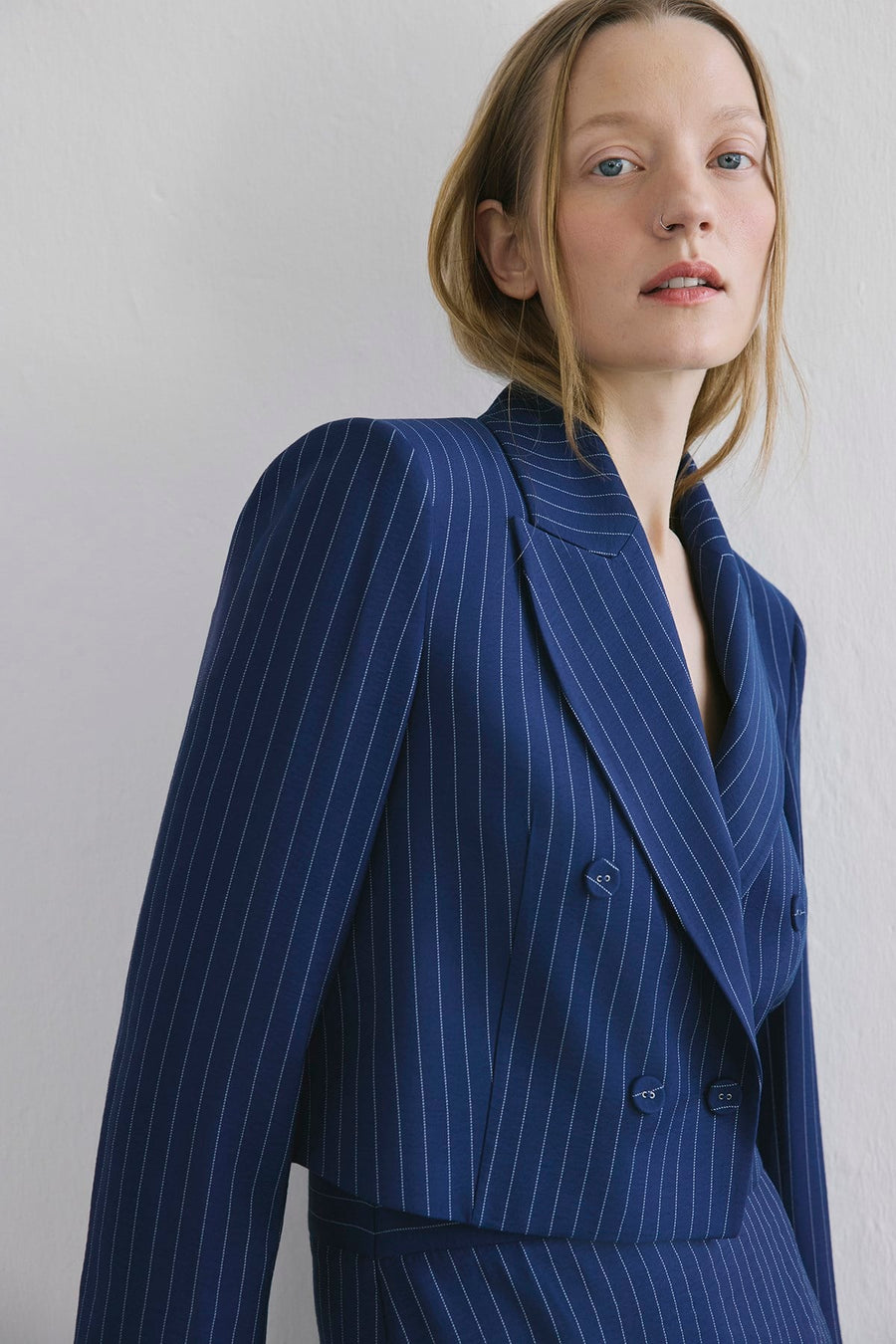 Striped Button Front  Jacket
