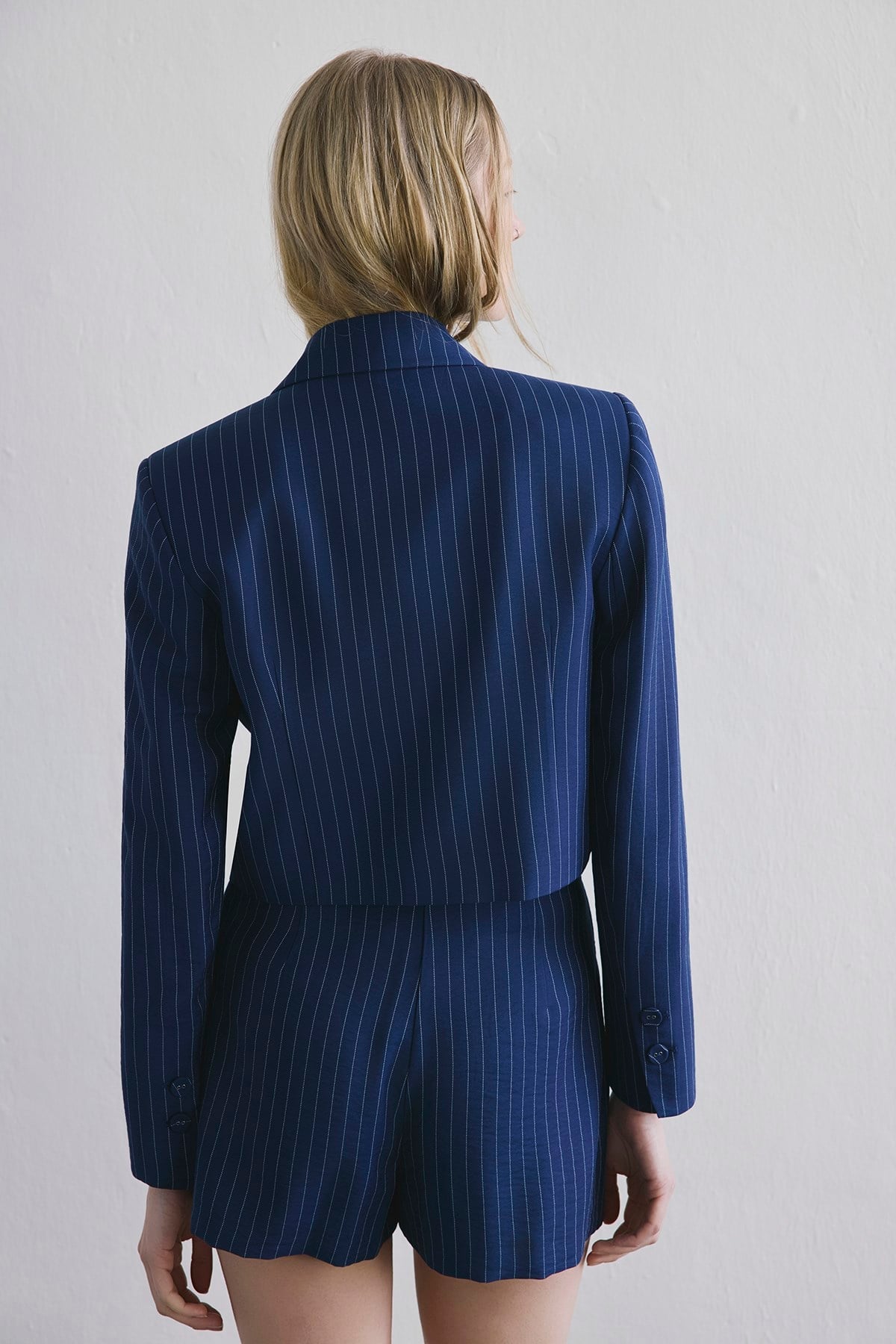 Striped Button Front  Jacket