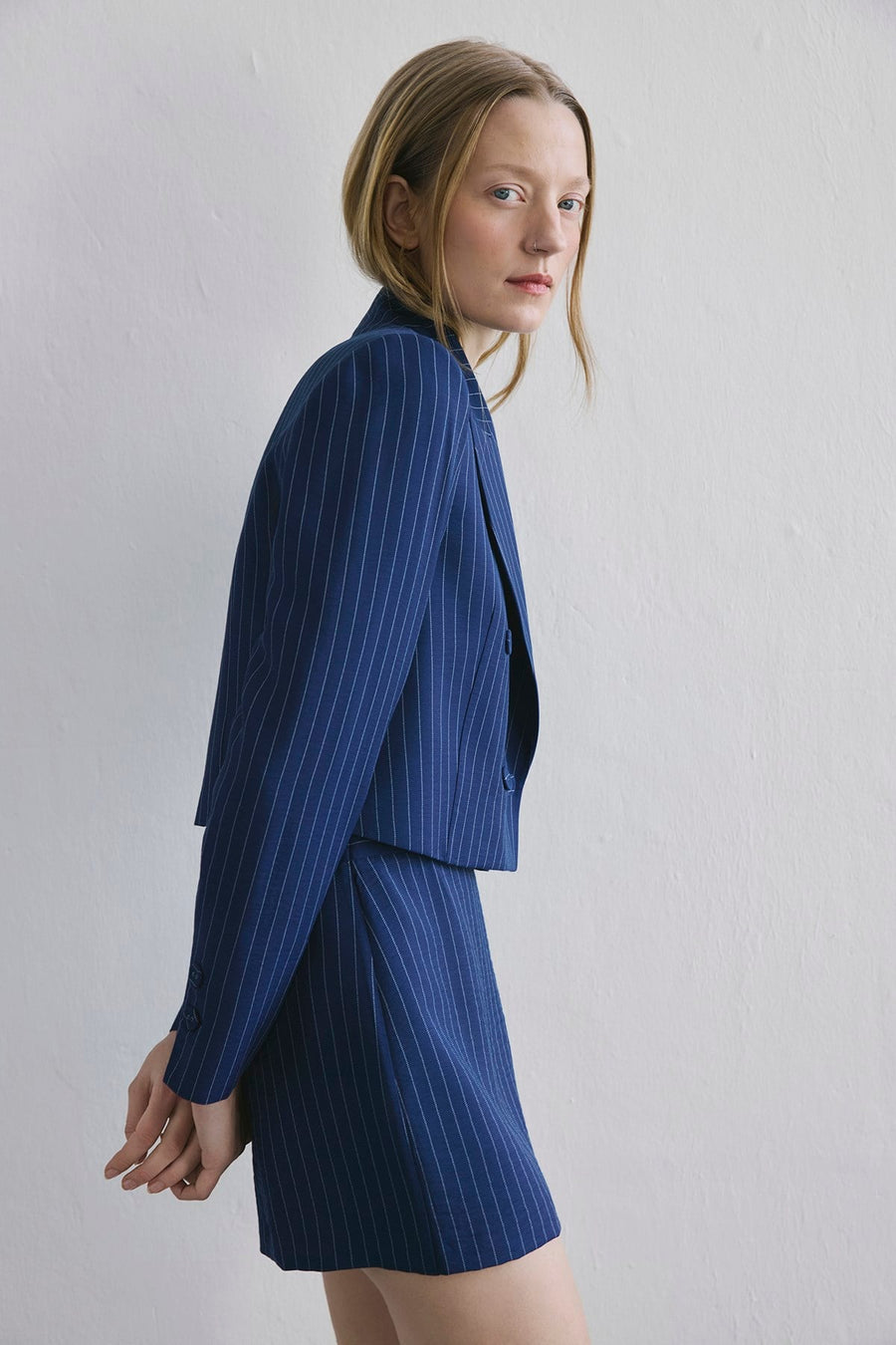 Striped Button Front  Jacket
