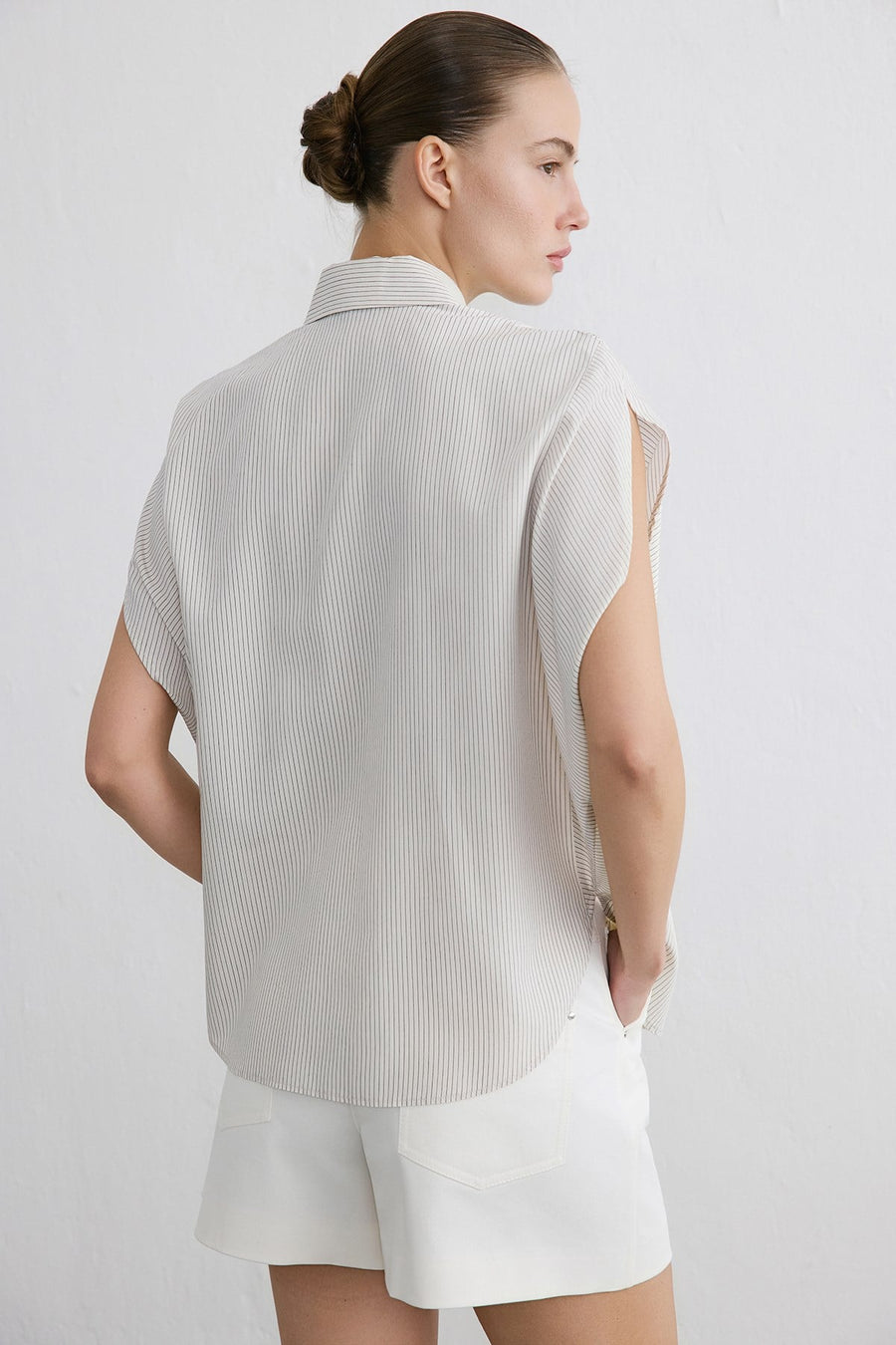 Striped Dropped Sleeve  Shirt