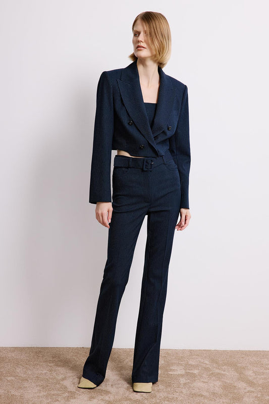 Striped Flared  Trousers