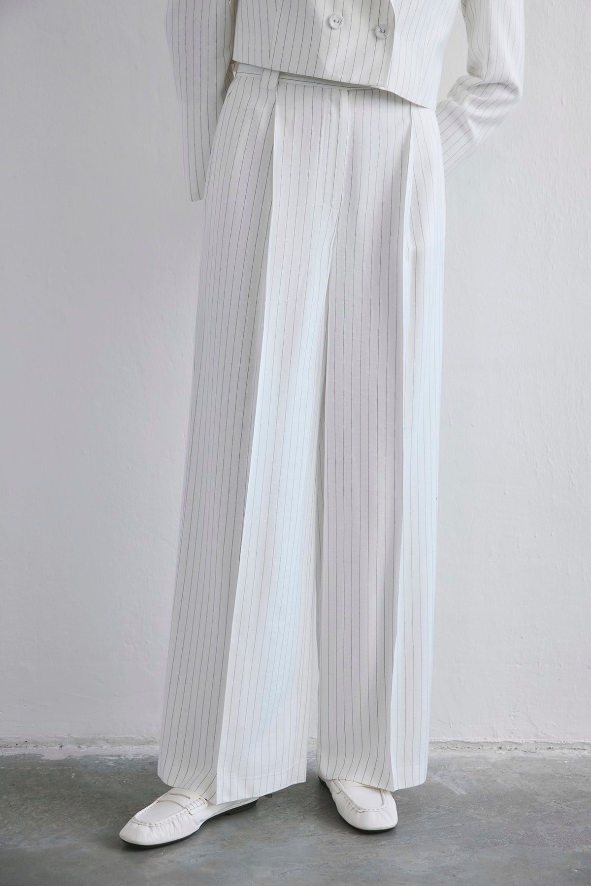 Striped High Waist Wide Leg  Pants
