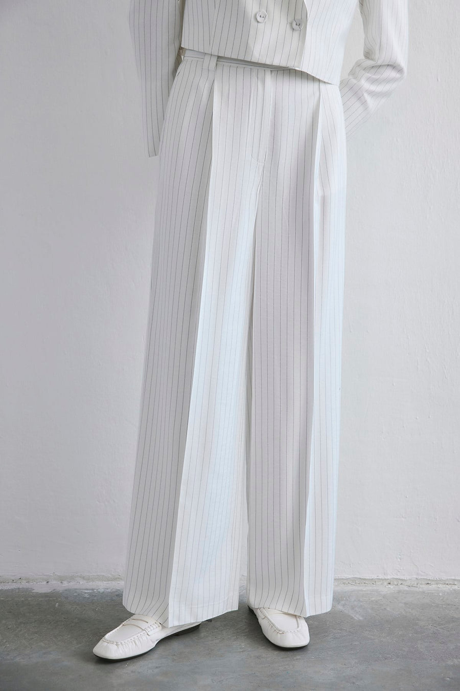 Striped High Waist Wide Leg  Pants