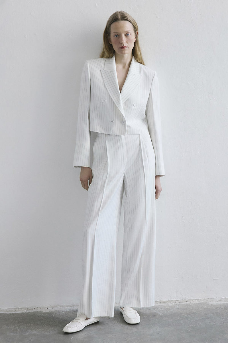 Striped High Waist Wide Leg  Pants