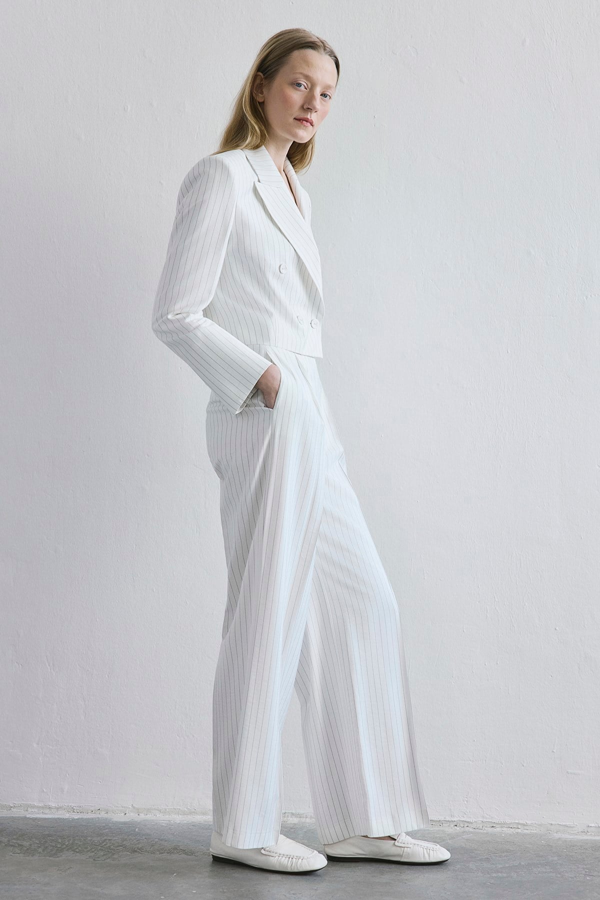 Striped High Waist Wide Leg  Pants