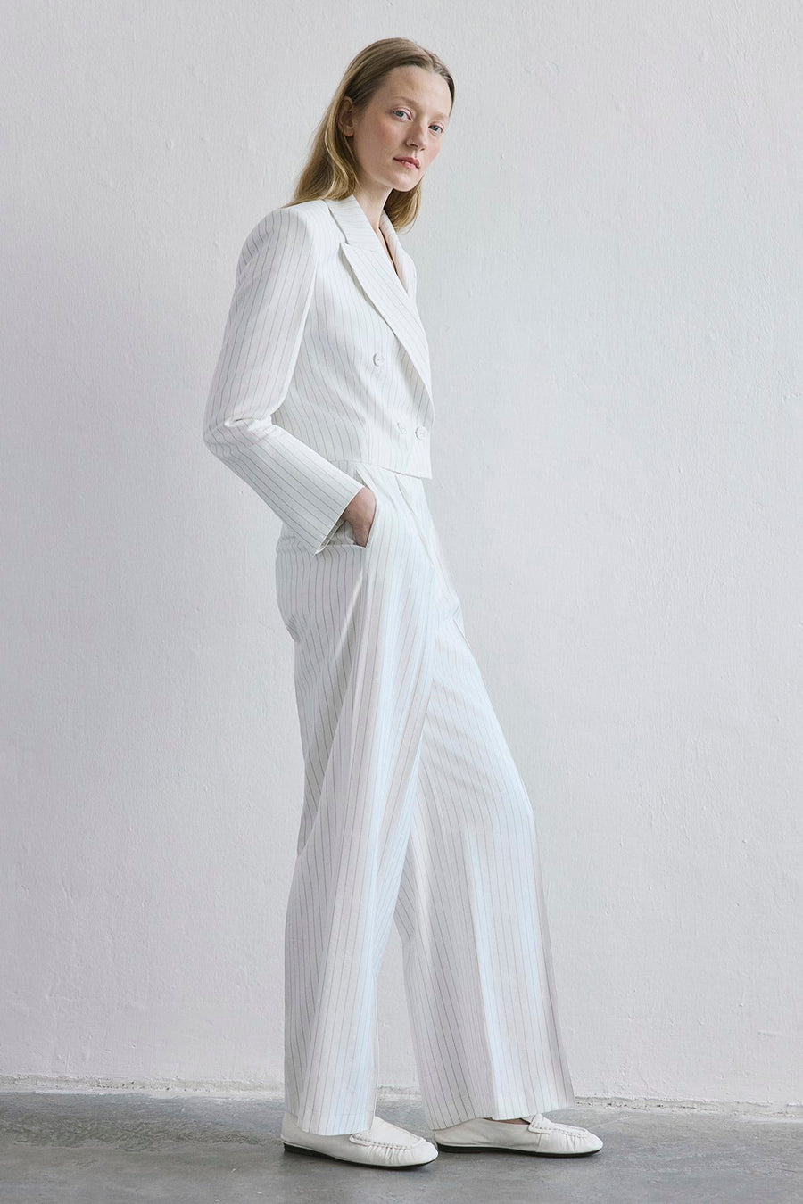 Striped High Waist Wide Leg  Pants