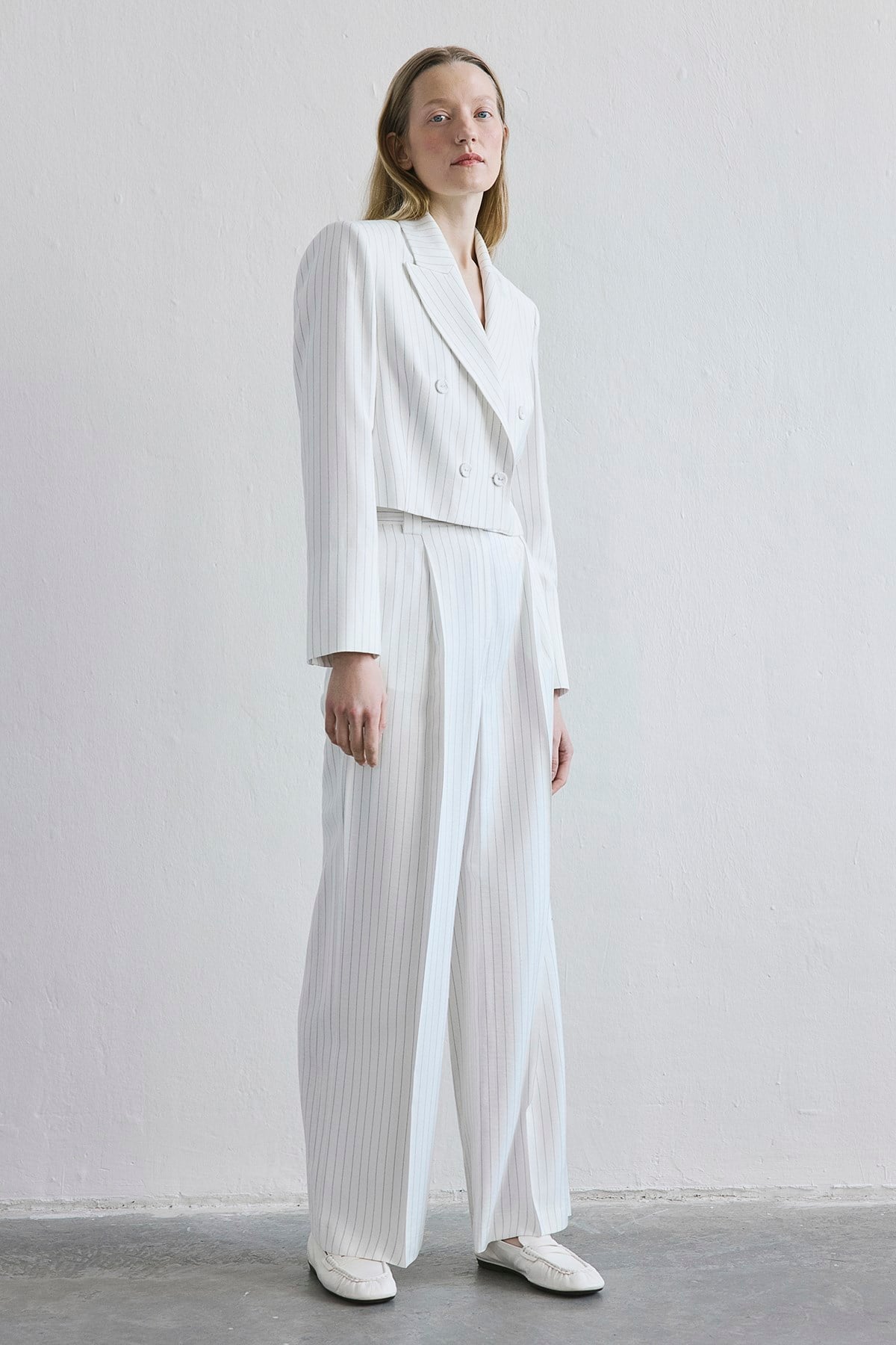 Striped High Waist Wide Leg  Pants