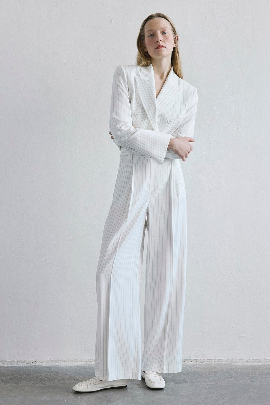 Striped High Waist Wide Leg  Pants