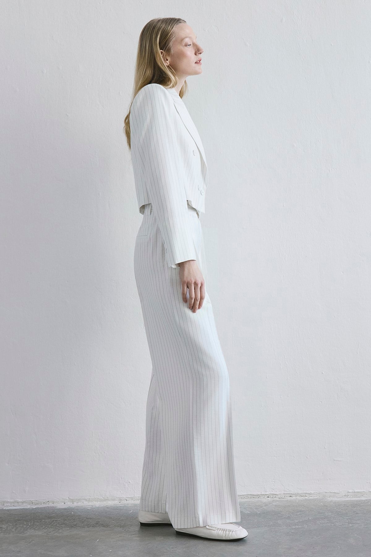 Striped High Waist Wide Leg  Pants