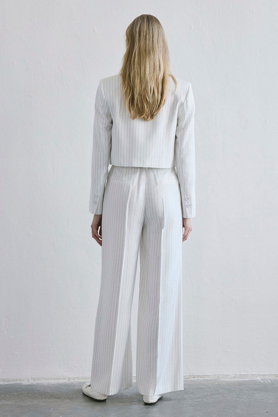 Striped High Waist Wide Leg  Pants
