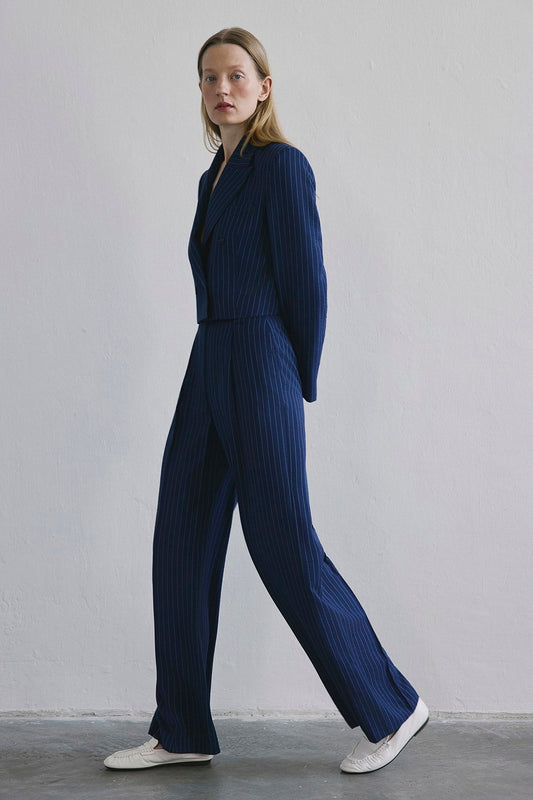 Striped High Waist Wide Leg  Pants