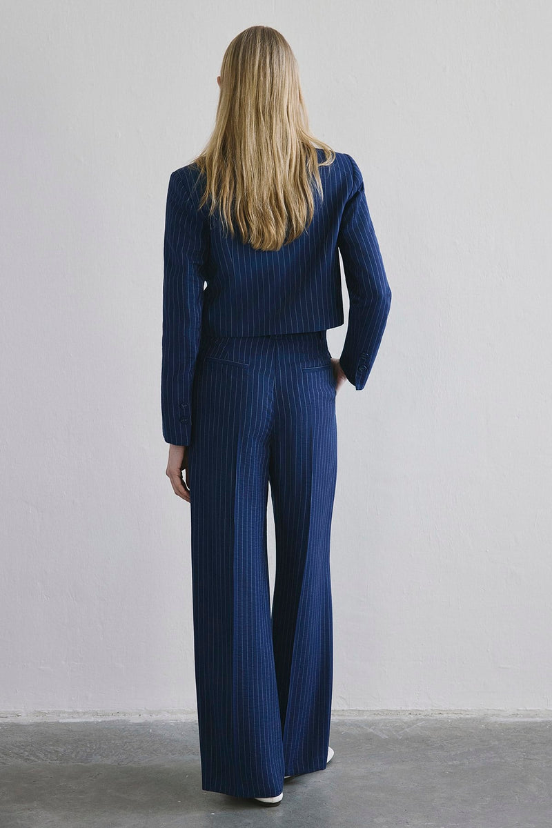 Striped High Waist Wide Leg  Pants