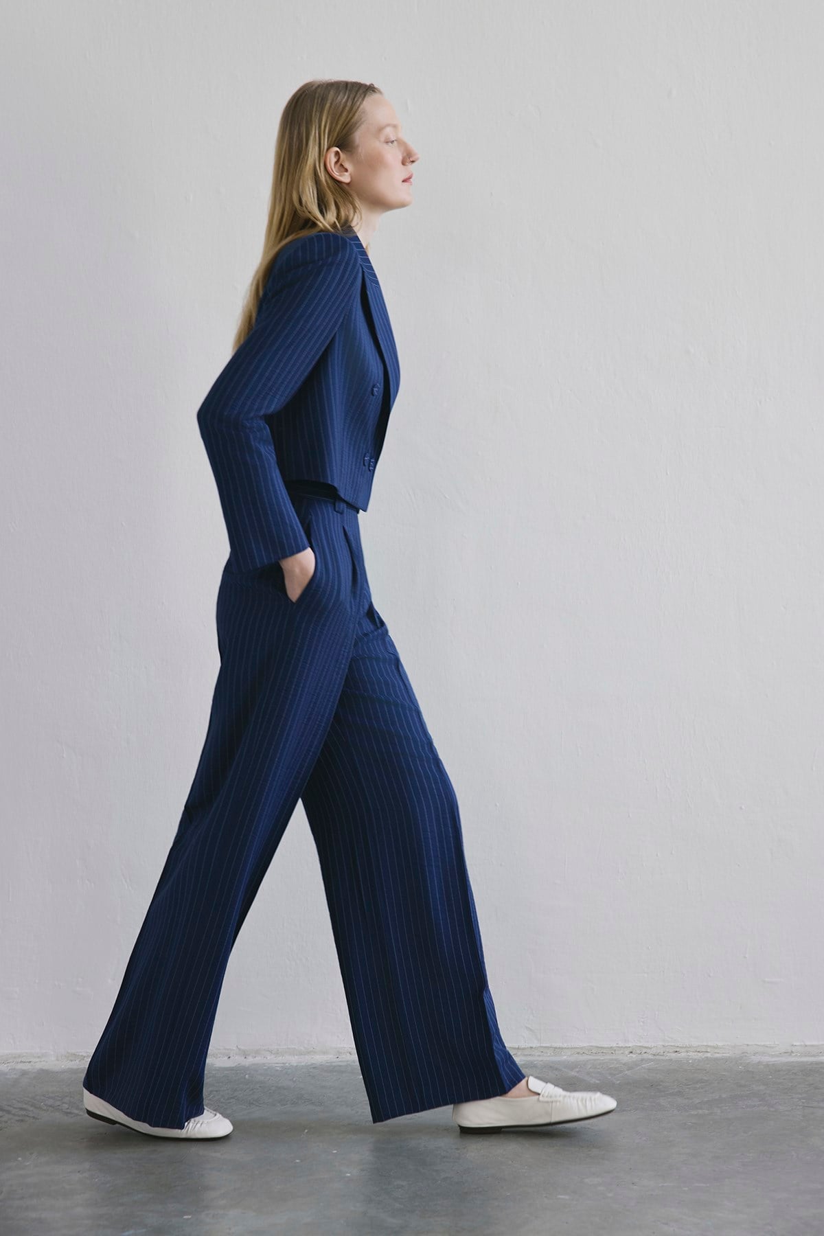 Striped High Waist Wide Leg  Pants