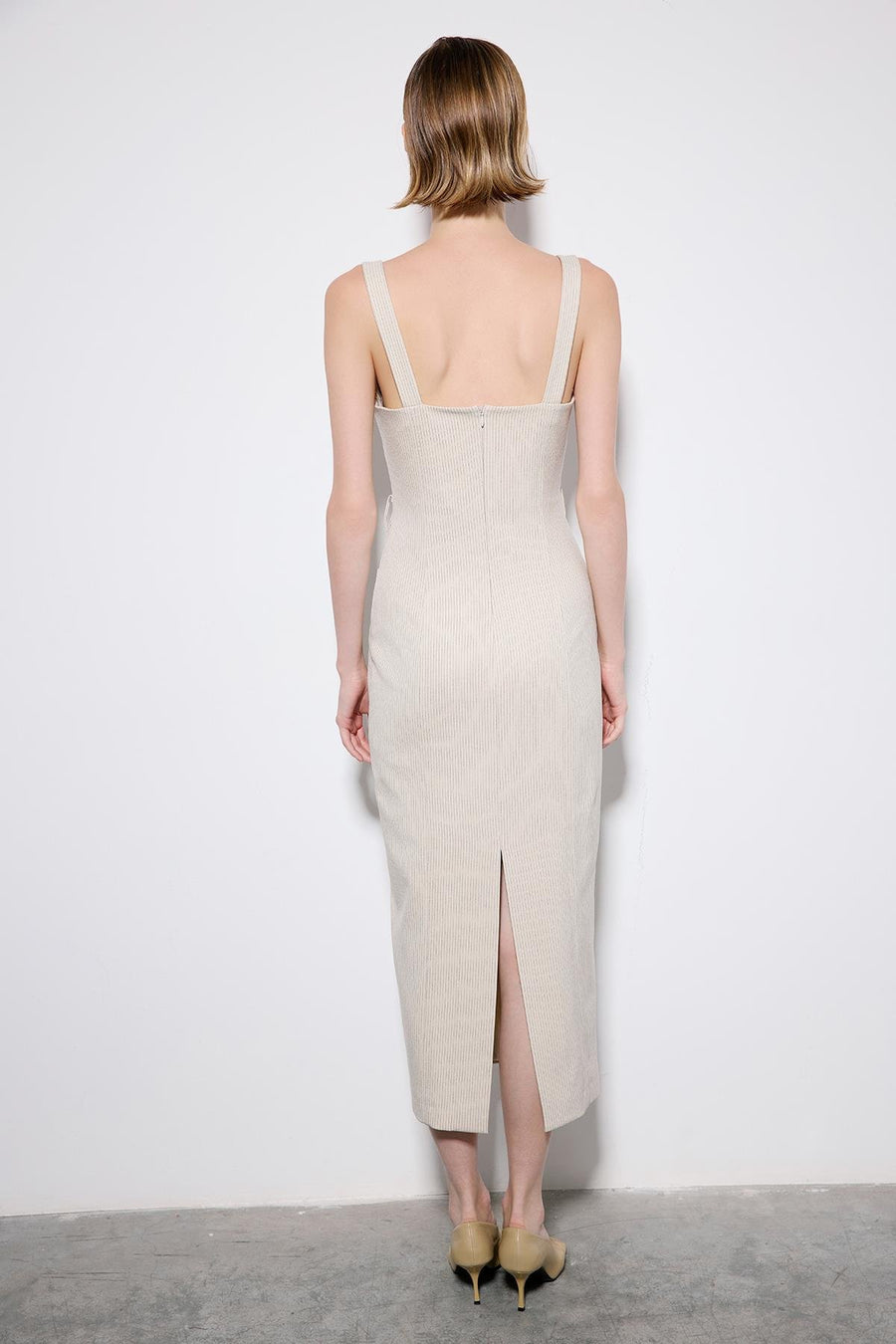 Striped Sleeveless  Midi Dress