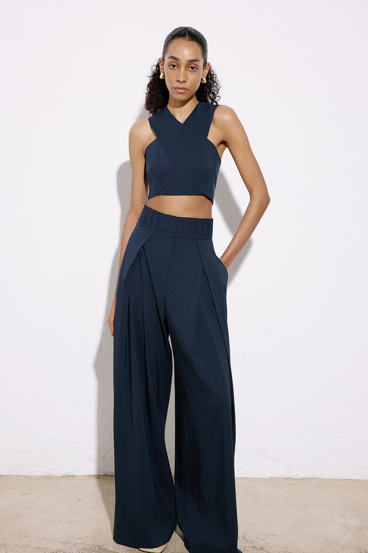 Striped  Wide Leg Trousers