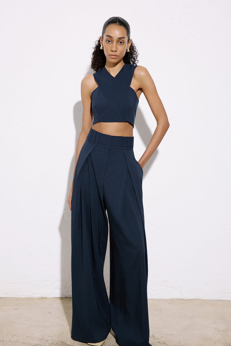Striped  Wide Leg Trousers