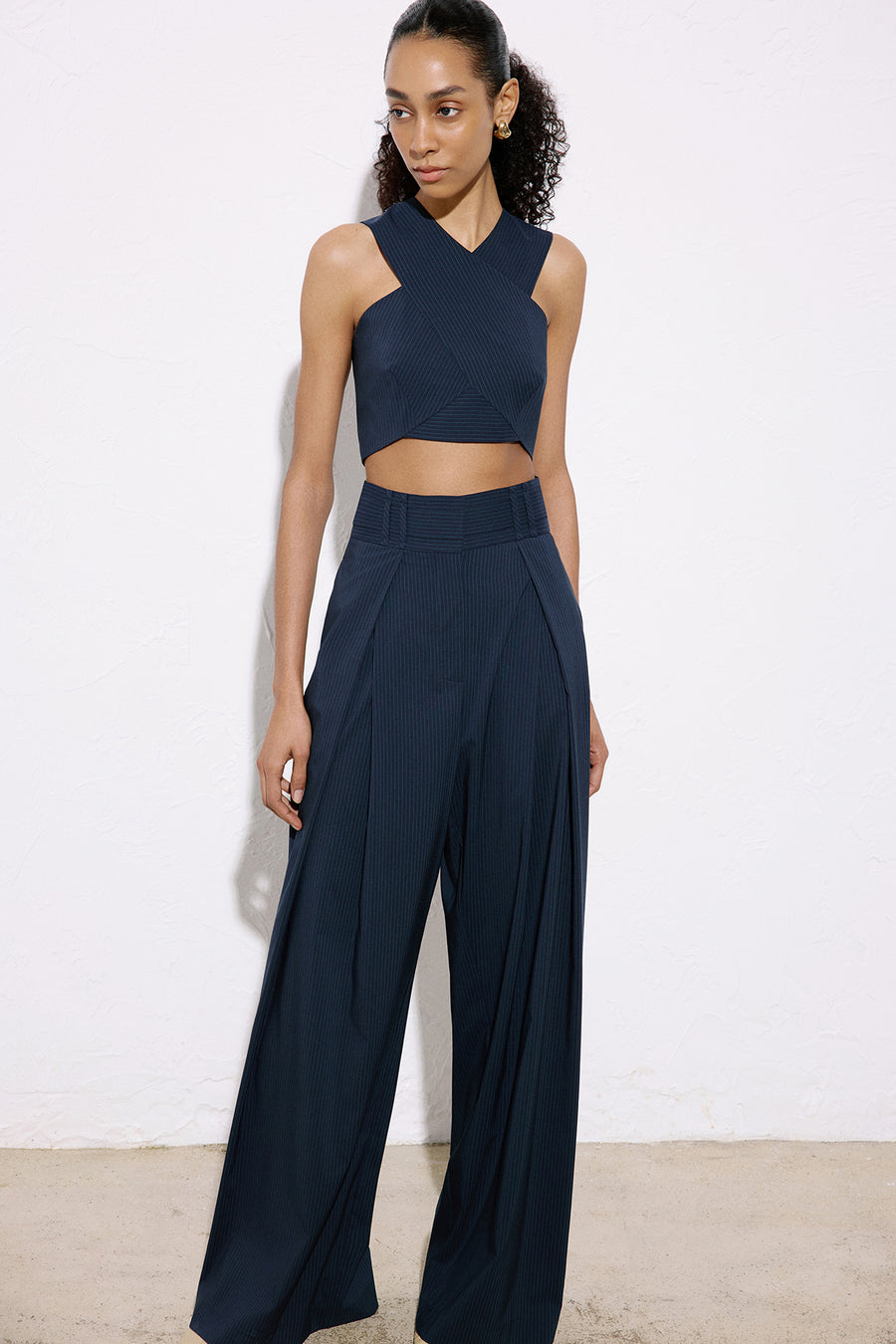 Striped  Wide Leg Trousers