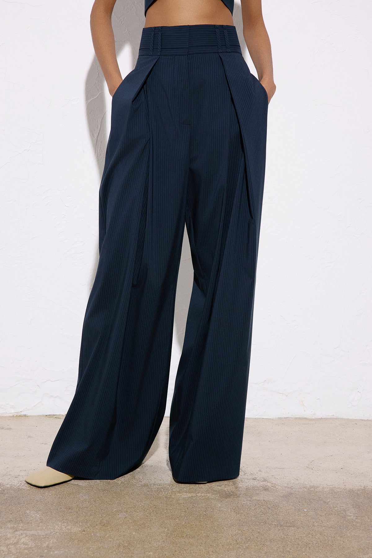 Striped  Wide Leg Trousers