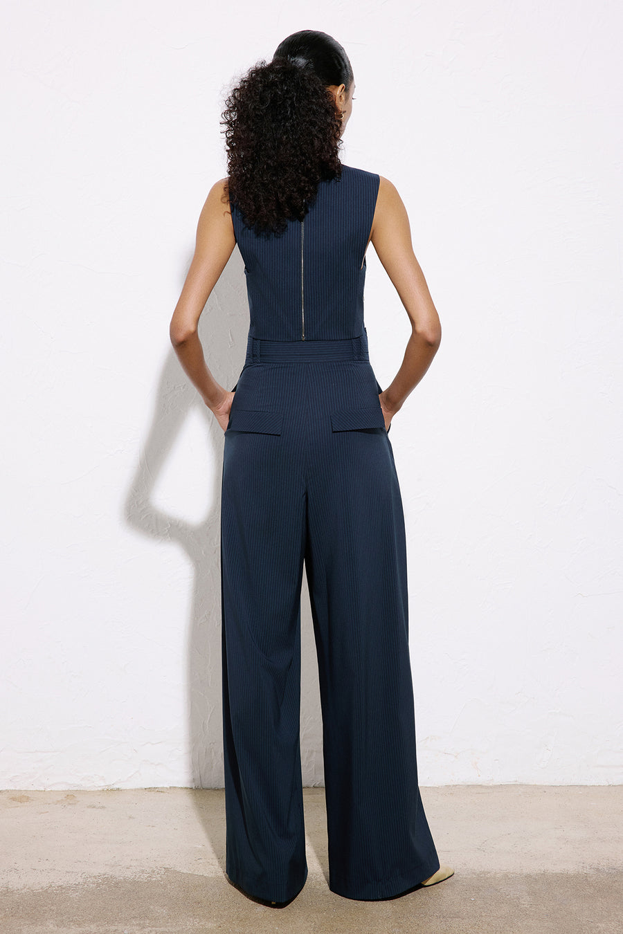 Striped  Wide Leg Trousers