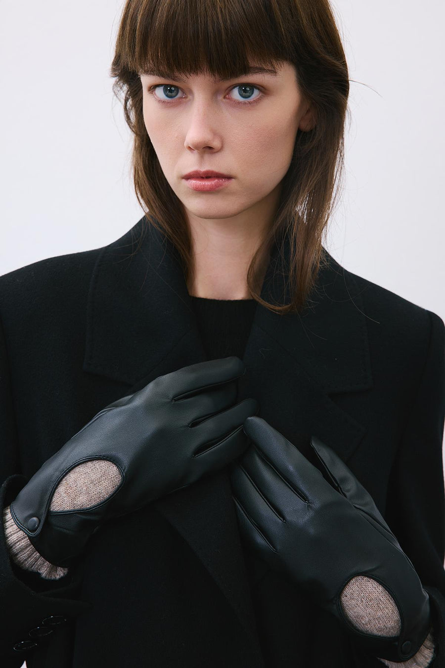 Textured  Faux Leather Gloves