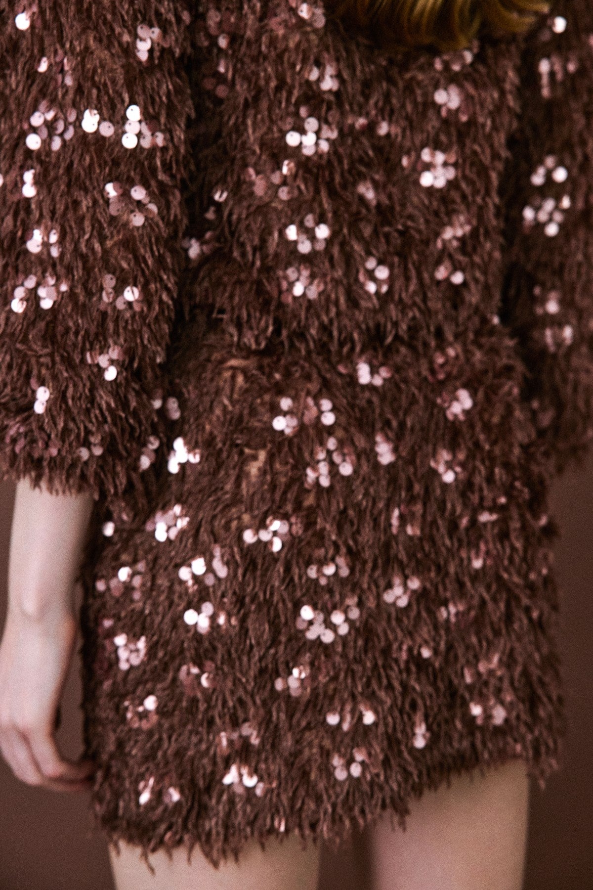 Textured Sequin Embroidered Mini  Skirt