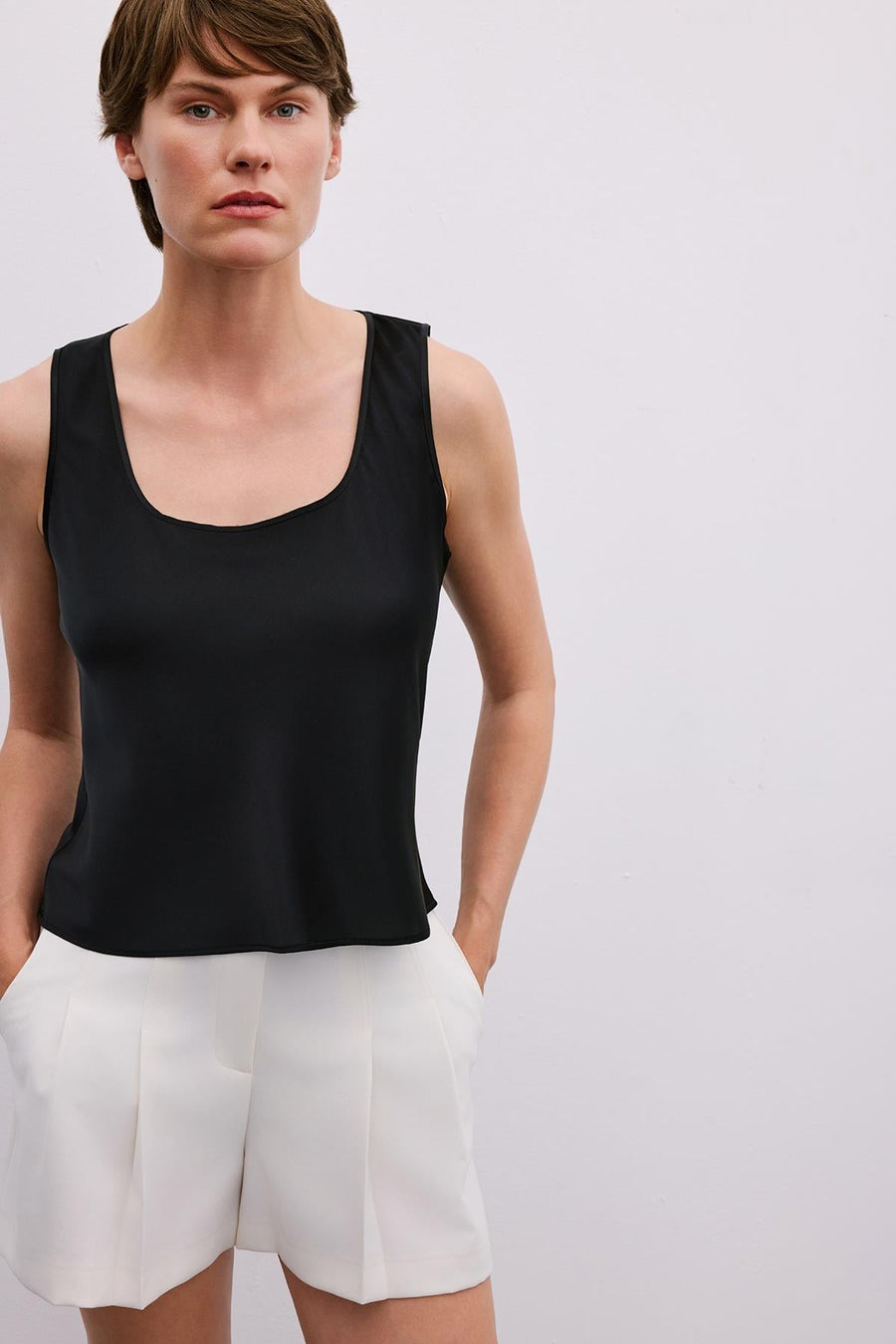 Thick Strap Square Neck  Blouse