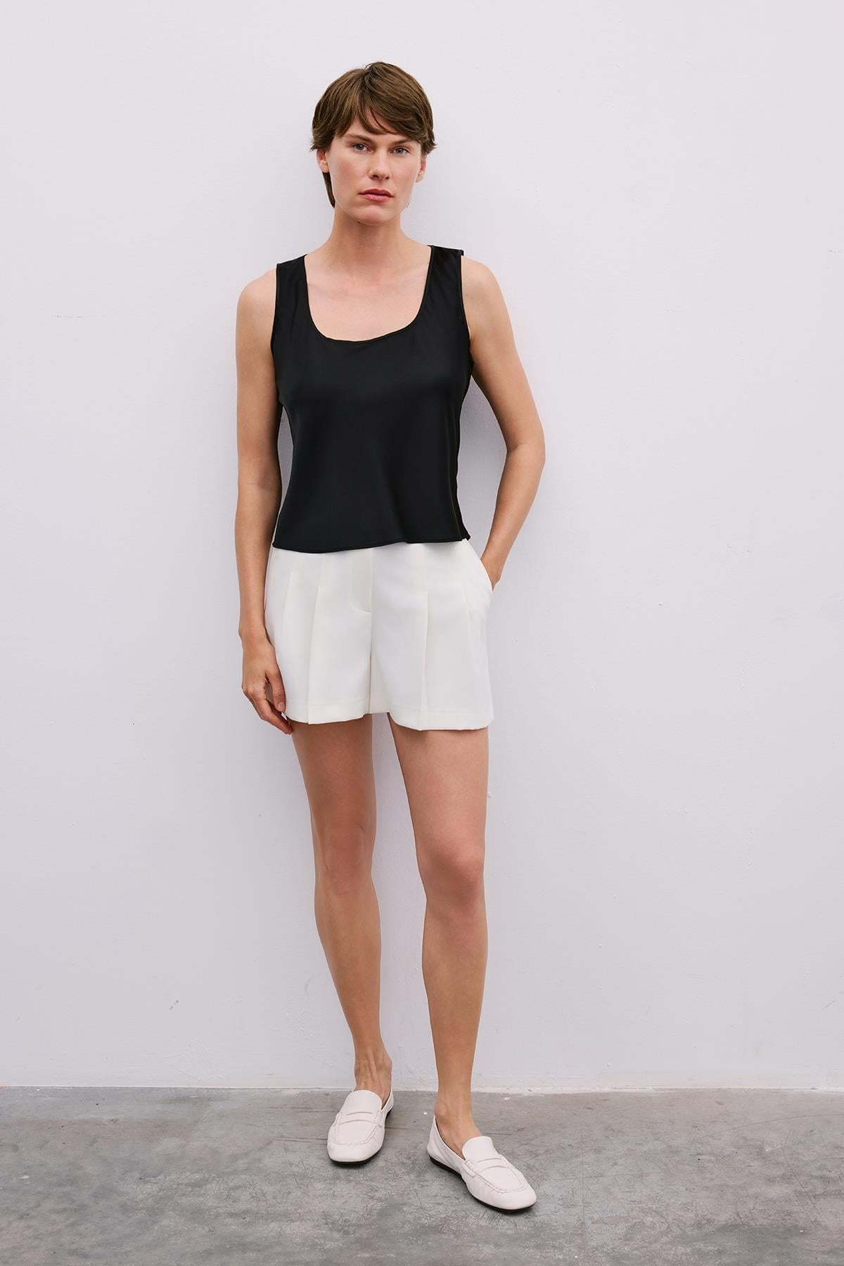 Thick Strap Square Neck  Blouse