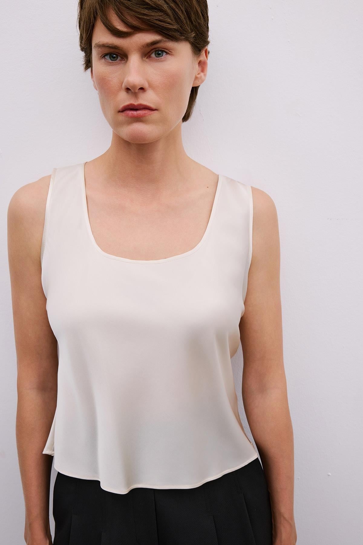 Thick Strap Square Neck  Blouse