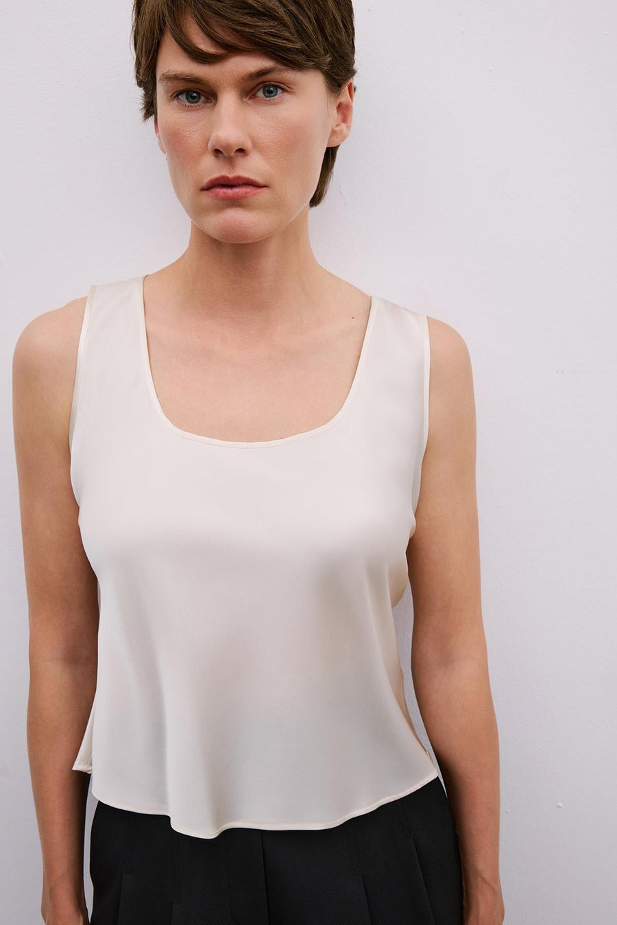 Thick Strap Square Neck  Blouse