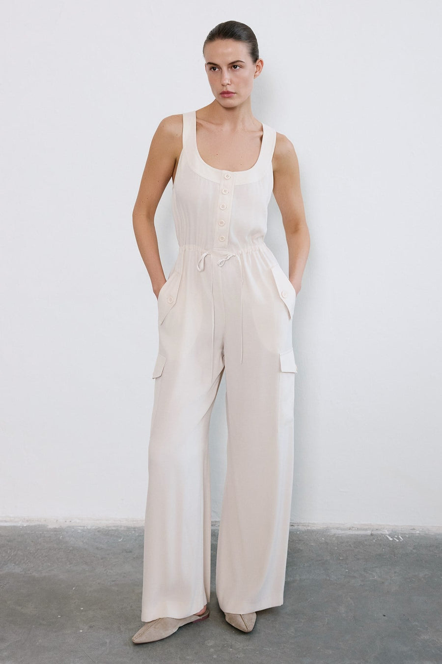 Thick Strap Wide Leg  Jumpsuit