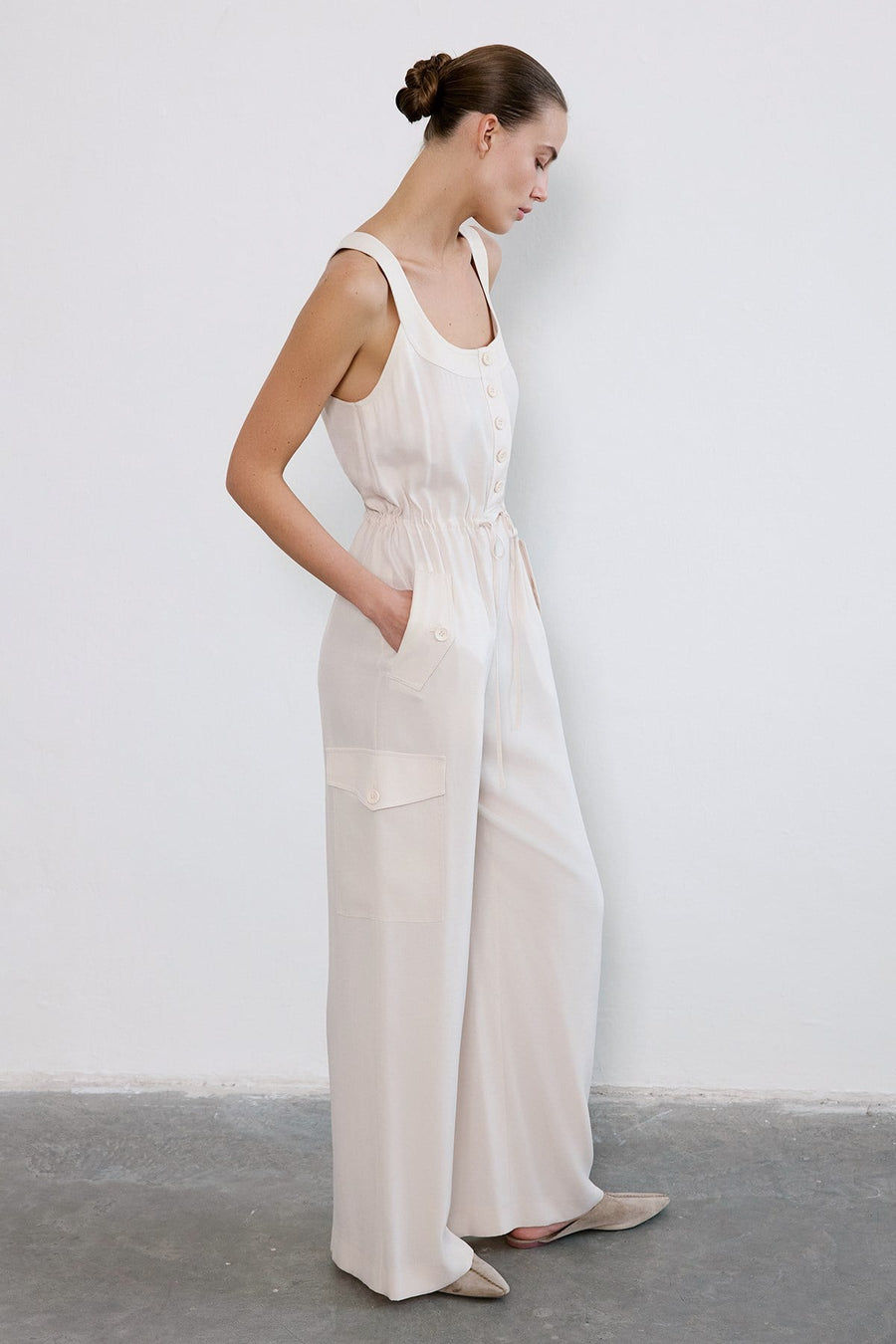 Thick Strap Wide Leg  Jumpsuit