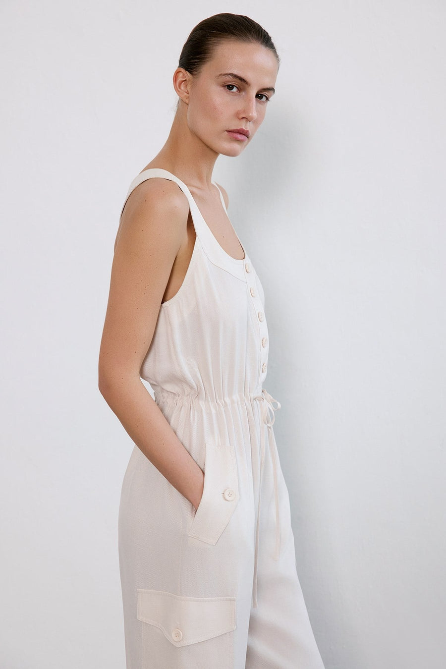 Thick Strap Wide Leg  Jumpsuit