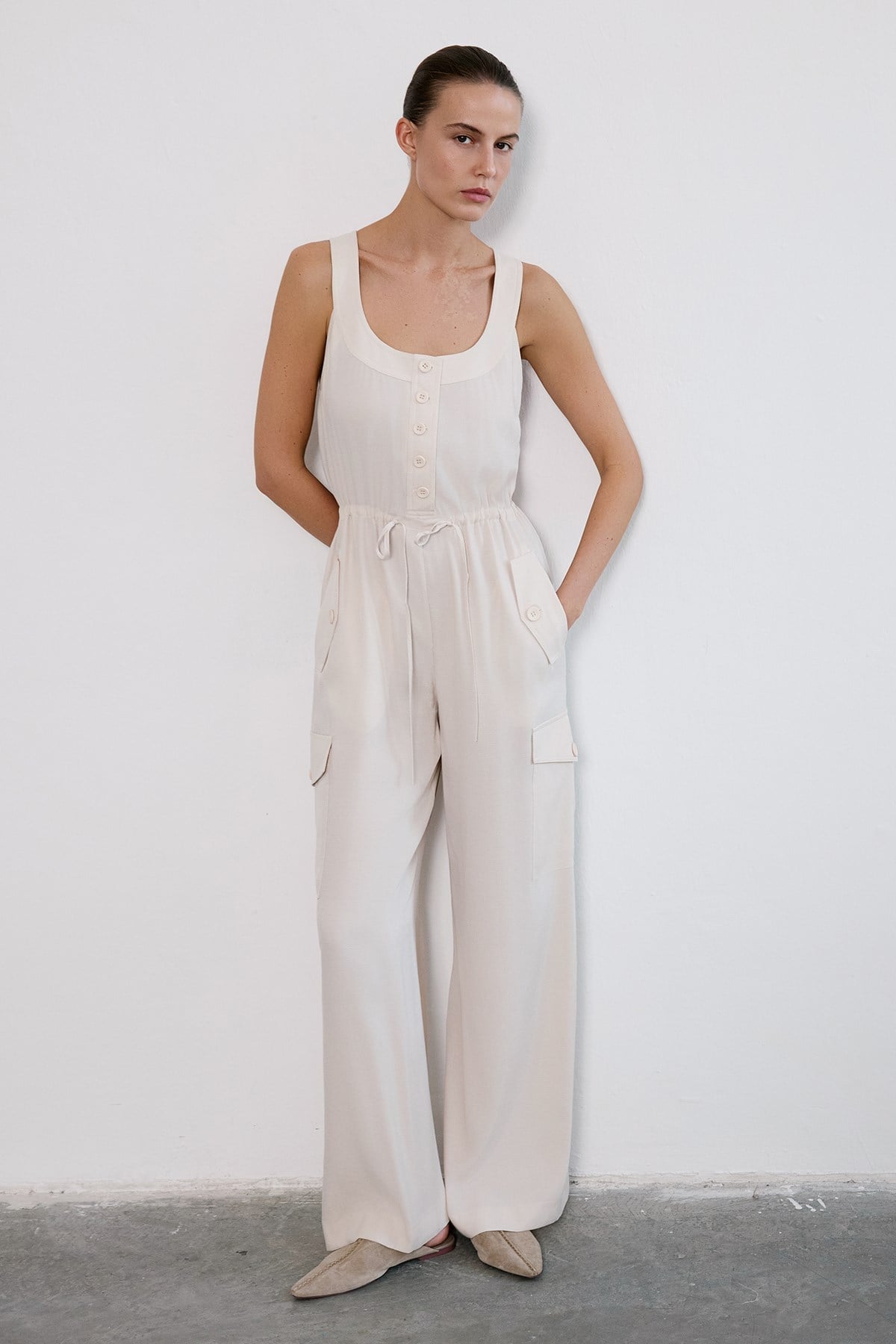 Thick Strap Wide Leg  Jumpsuit