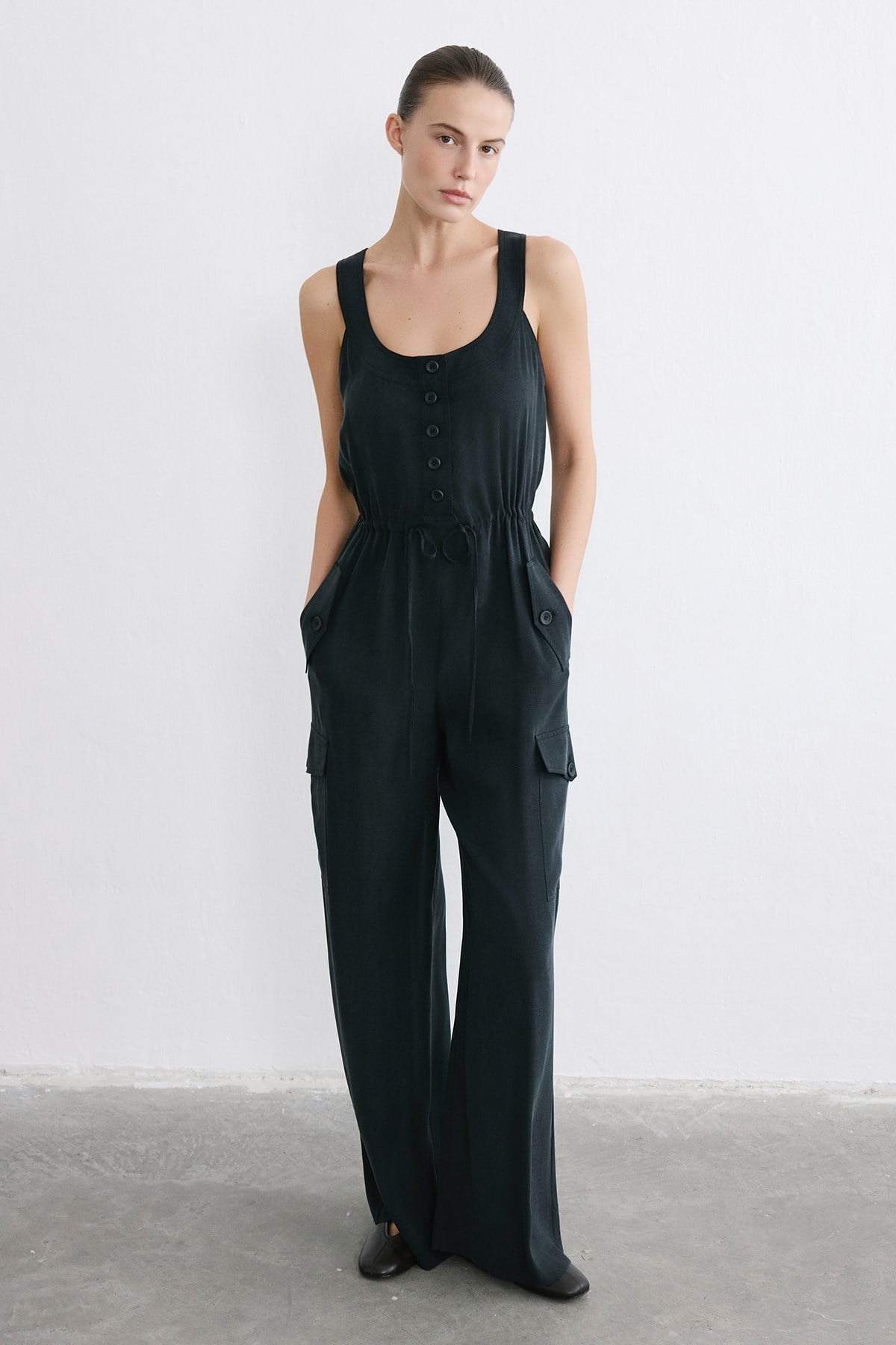Thick Strap Wide Leg  Jumpsuit