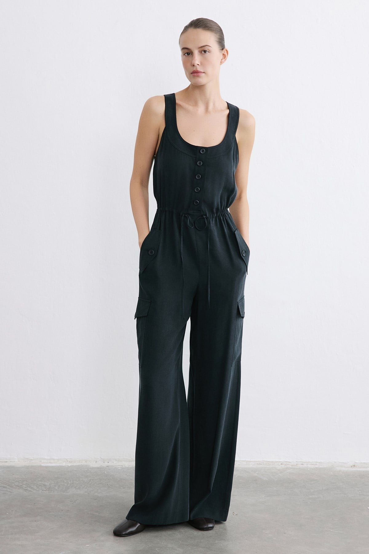 Thick Strap Wide Leg  Jumpsuit