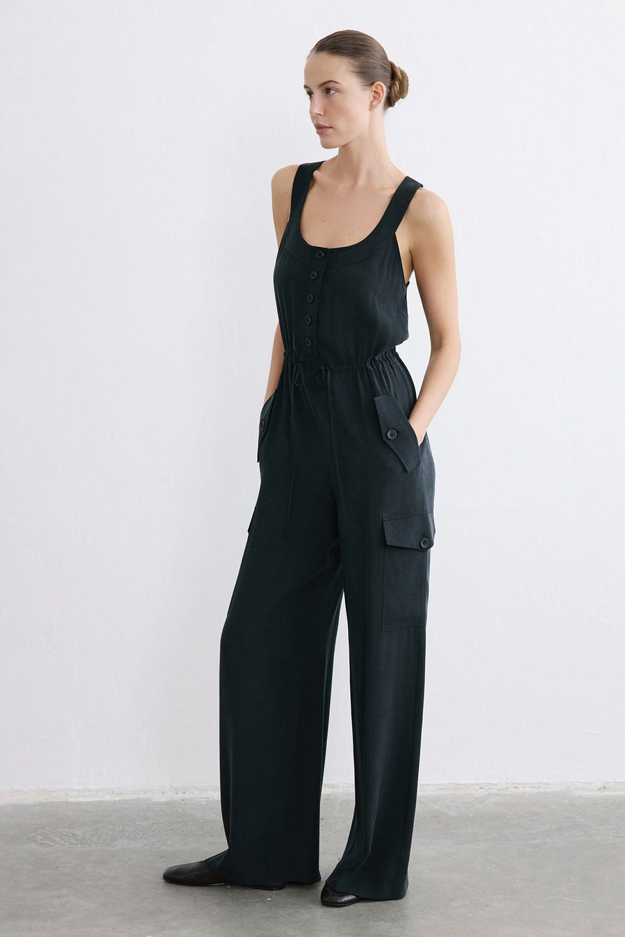 Thick Strap Wide Leg  Jumpsuit