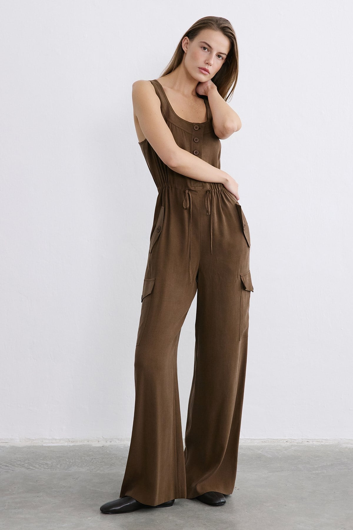 Thick Strap Wide Leg  Jumpsuit