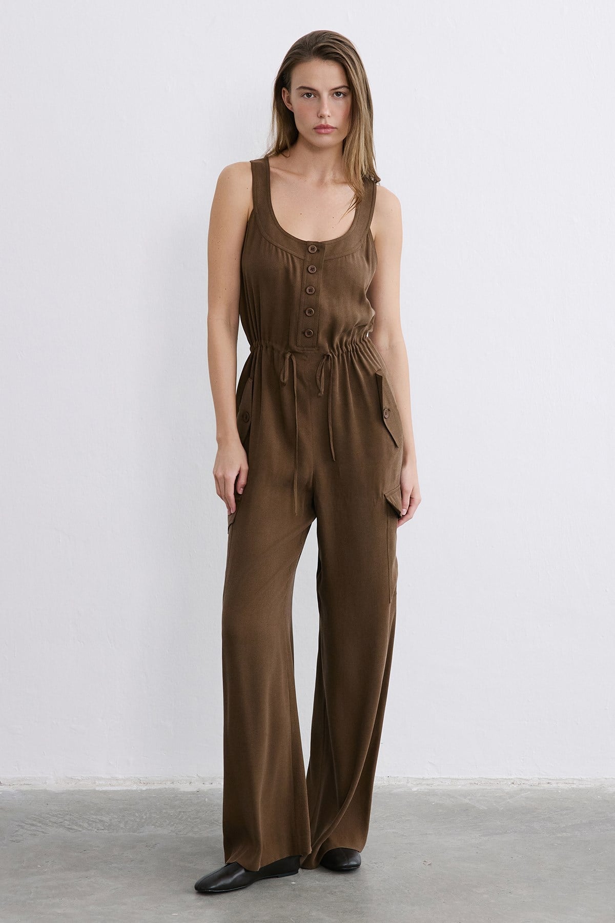 Thick Strap Wide Leg  Jumpsuit