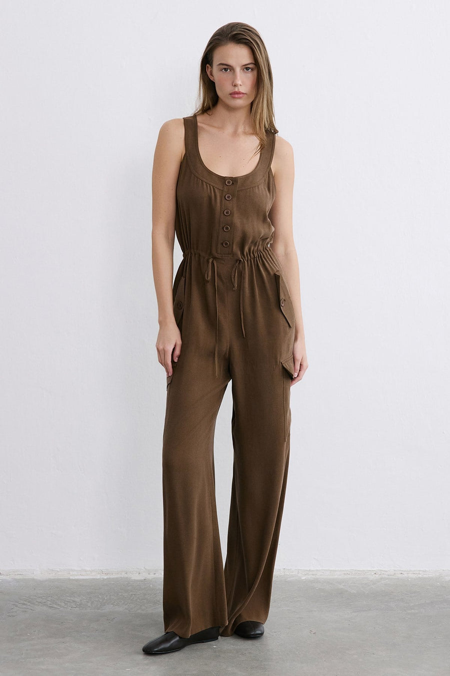 Thick Strap Wide Leg  Jumpsuit