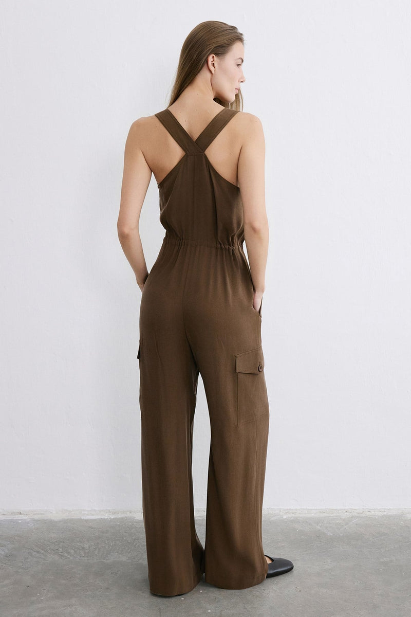 Thick Strap Wide Leg  Jumpsuit