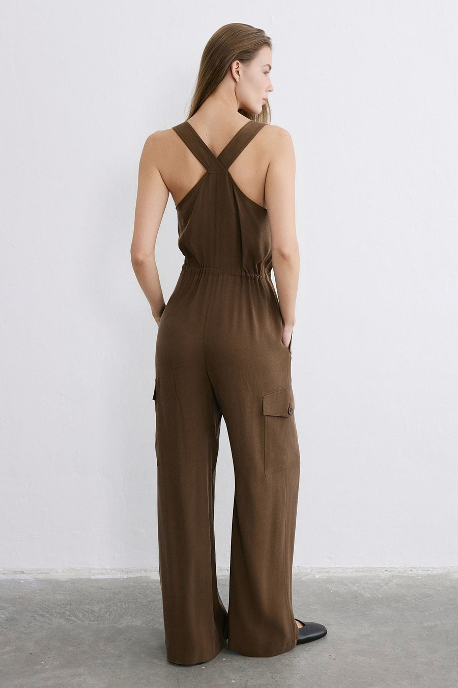 Thick Strap Wide Leg  Jumpsuit