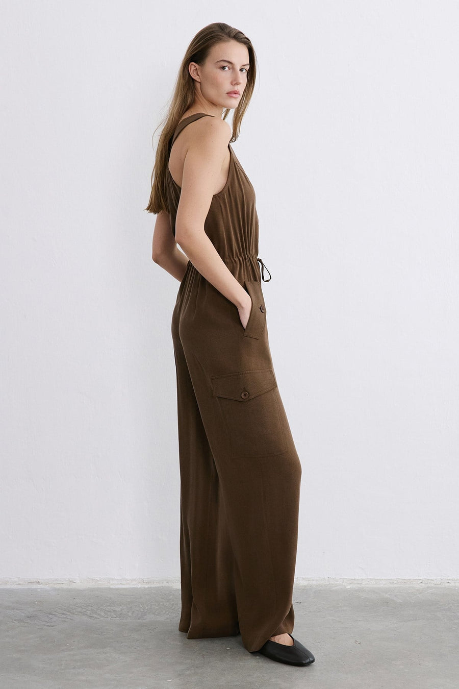 Thick Strap Wide Leg  Jumpsuit